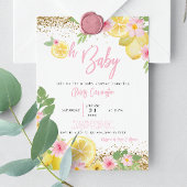 Invitation Baby shower floral rose limonade