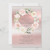 Invitation Baby shower Floral rose métallique Brunch (Devant)