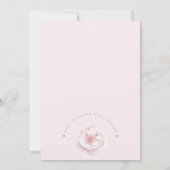 Invitation Baby shower floral rose pâle (Dos)