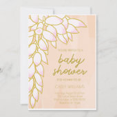 Invitation Baby shower floral rose tropicale (Devant)