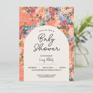 Invitation Baby shower floral rose vif