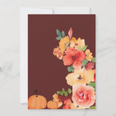 Invitation Baby shower floral rouge citrouille Boho Little (Dos)