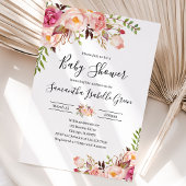 Invitation Baby-Shower Floral Rustique