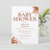 Invitation Baby Shower Floral Rustique Automne (Debout devant)