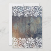 Invitation Baby shower floral rustique bleu et marron (Dos)