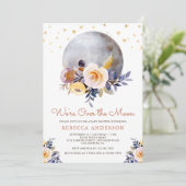 Invitation Baby shower floral rustique Boho Earthy (Debout devant)