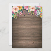 Invitation Baby shower Floral Rustique Citrouille (Dos)