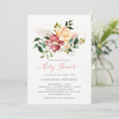 Invitation Baby shower floral rustique de l'élégance | (Debout devant)