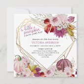 Invitation Baby shower Floral Rustique Petit Citrouille (Devant)