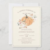 Invitation Baby shower Floral Rustique Petit Citrouille (Devant)