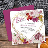 Invitation Baby shower Floral Rustique Petit Citrouille