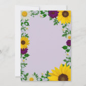Invitation Baby shower floral rustique Tournesol Daisy (Dos)