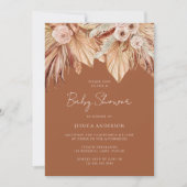 Invitation Baby shower Floral séché en terre cuite Boho (Devant)
