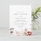 Invitation Baby shower floral simple (Debout devant)