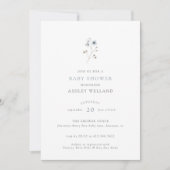 Invitation Baby shower floral simple et moderne pâle (Devant)