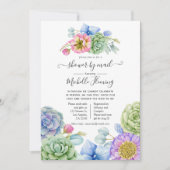 Invitation Baby shower floral succulent branché par courrier (Devant)