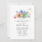 Invitation Baby shower floral succulent branché par courrier (Devant)