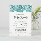 Invitation Baby shower Floral Succulent Rustique (Debout devant)