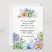 Invitation Baby shower Floral Succulent tendance (Devant)