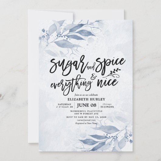 Invitation Baby shower Floral Sucre & Épices & Tout Nice (Devant)
