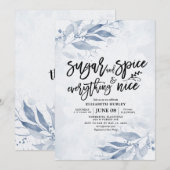 Invitation Baby shower Floral Sucre & Épices & Tout Nice (Devant / Derrière)