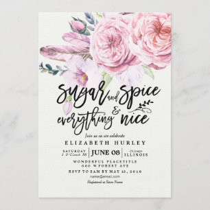 Invitation Baby shower Floral Sucre & Épices & Tout Nice