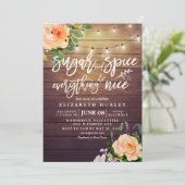 Invitation Baby shower Floral Sucre & Épices & Tout Nice (Debout devant)