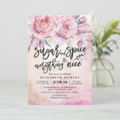 Invitation Baby shower Floral Sucre & Épices & Tout Nice (Debout devant)