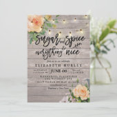 Invitation Baby shower Floral Sucre & Épices & Tout Nice (Debout devant)