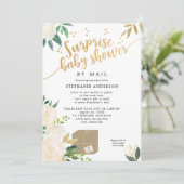 Invitation Baby shower Floral Surprise par la poste (Debout devant)