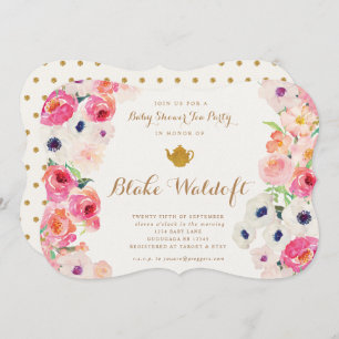 Invitation Baby shower Floral Tea Party