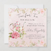 Invitation Baby shower Floral Tea Party aquarelle (Devant)