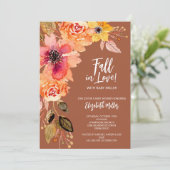 Invitation Baby shower Floral Terracotta (Debout devant)