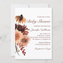 Baby Shower Floral Terracotta Automnal