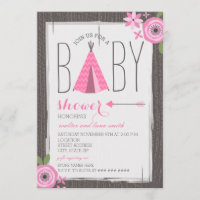 Baby shower floral Tipi rose