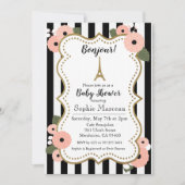 Invitation Baby shower Floral Tour Paris Eiffel (Devant)