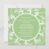 Invitation Baby shower floral (vert) (Devant)