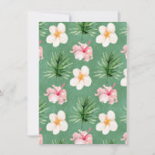 Invitation Baby shower floral vert rose (Dos)