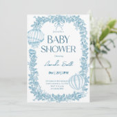 Invitation Baby shower Floral vintage (Debout devant)