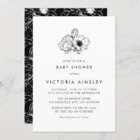 Baby shower Floral vintage d'anémones noires