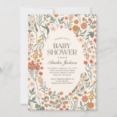 Invitation Baby shower Floral Vintage rétro (Devant)