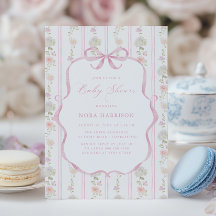 Baby Shower Floral Vintage Rose Tendre