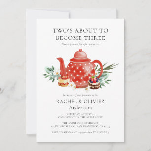 Invitation Baby shower Floral Watercolor Couple's Tea Party
