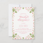 Invitation baby shower - Florales Vintages, Fille (Devant)