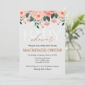 Invitation Baby shower flou légèrement gris-clair (Debout devant)