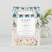 Invitation Baby shower Flower Garden (Debout devant)