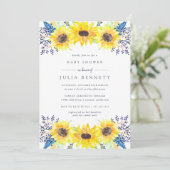 Invitation Baby shower Flowerfields (Debout devant)