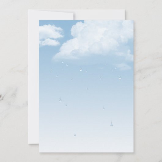 Invitation Baby shower Fluffy Cloud Raindrops (Dos)