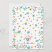 Invitation baby shower | flûtes d'aquarelle rose (Dos)