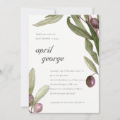 Invitation BABY SHOWER FOLIAGE COULEUR D'EAU OLIVE (Devant)